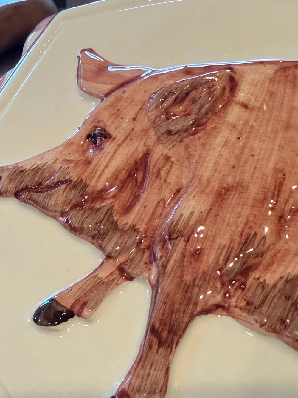 Vintage 70s Handpainted Hanging Pig Mold...Made in Italy 101/2 x 8